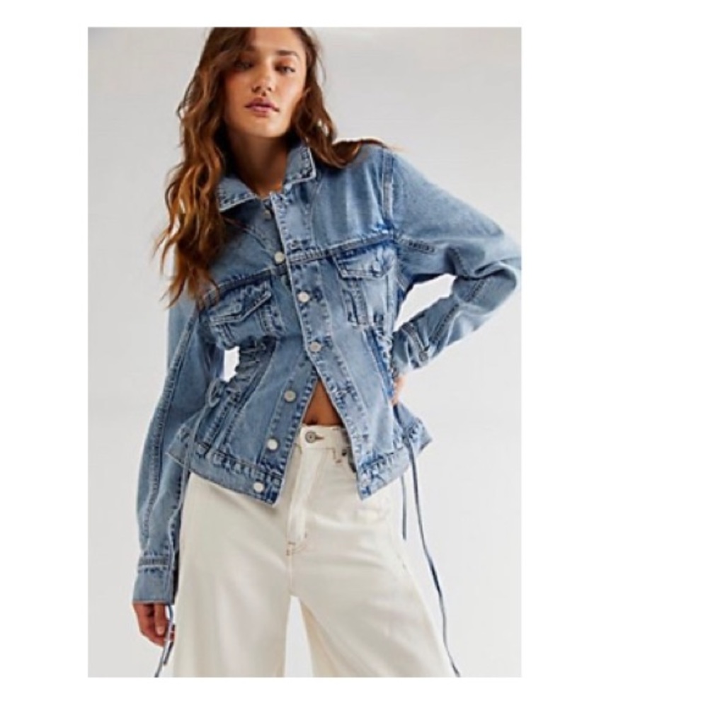 Free People Lana Denim Jacket Denim Blue